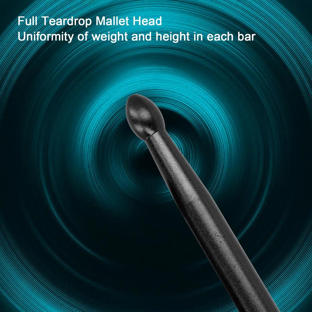 Metal Drumsticks, Marching Drumsticks, 1 Pair Professional Aluminum Alloy 5A Drumsticks for Snare and Bass (Black)