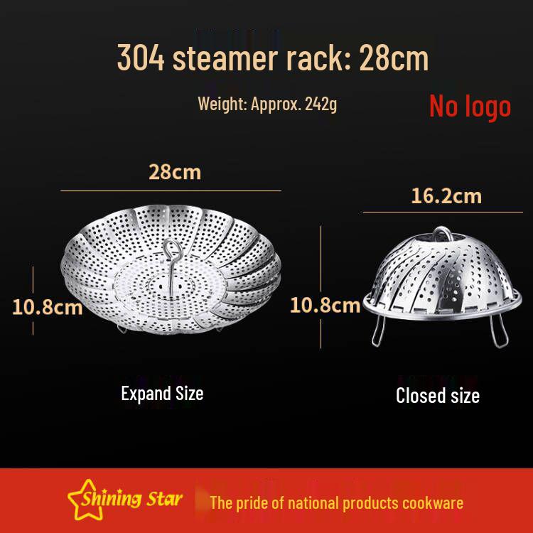 Star Flash 304 Stainless Steel Foldable Steamer Rack for Buns & Mantou