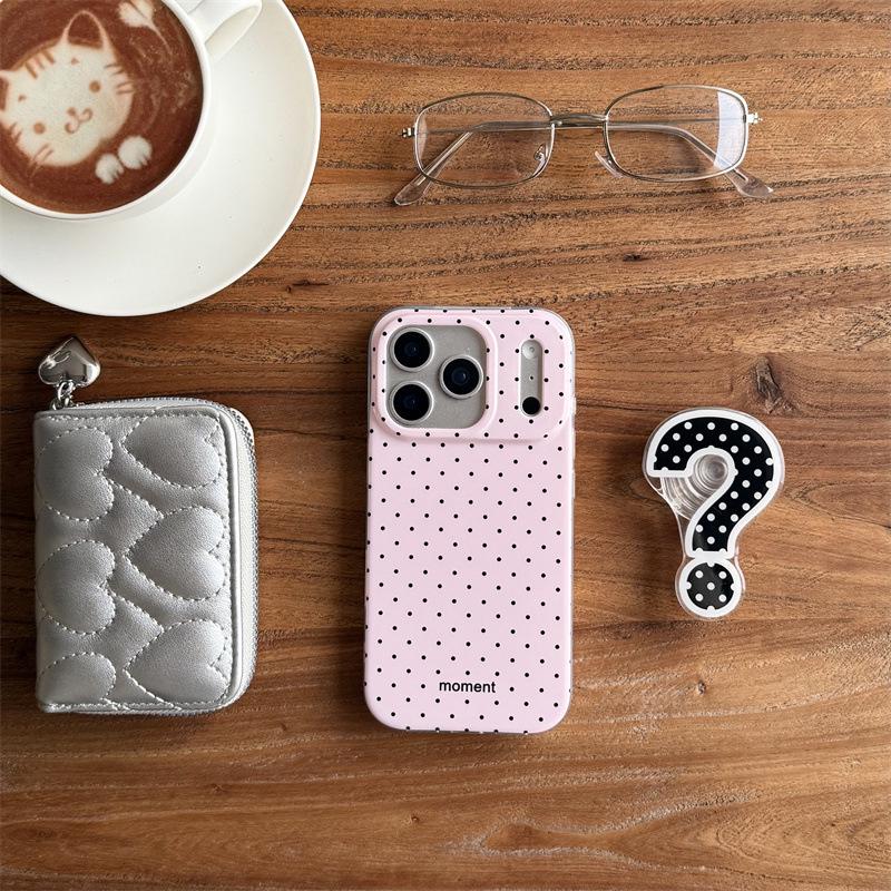 

Korean Style Polka Dot Stand Case for iPhone 17, 16 Pro Max, 15, 14 iPhone 14 Pro Max