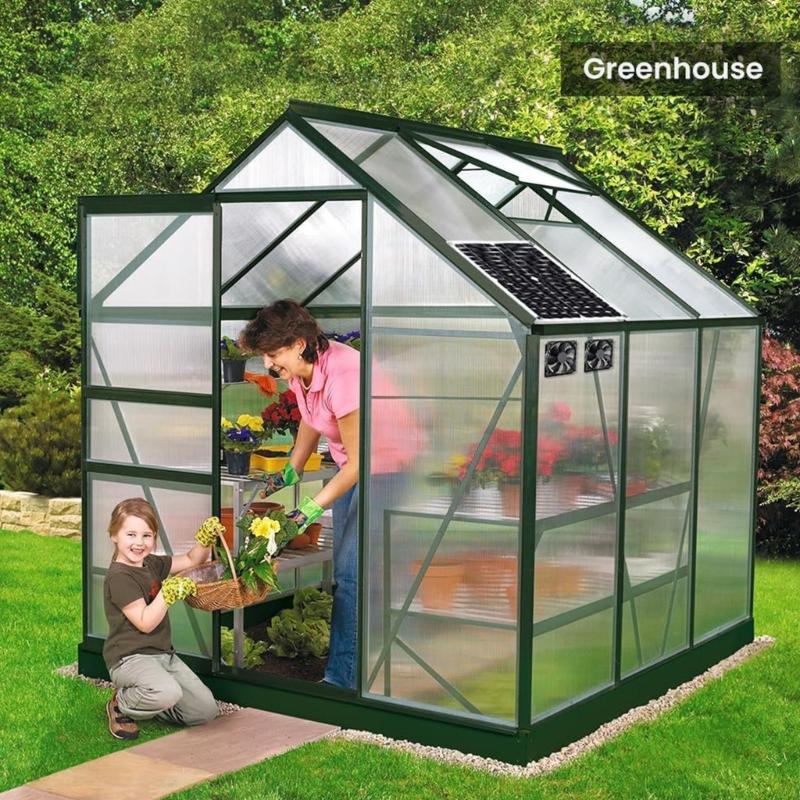 12W Solar Powered Fan Solar Exhaust Fan Ventilation Solar Shed Fan for Greenhouses, Chicken Coops, Shed, Dog House