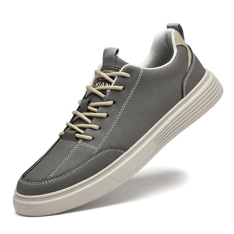 Men's Round Toe Genuine Leather Retro Lace-up Casual Shoes - Large Sizes Available