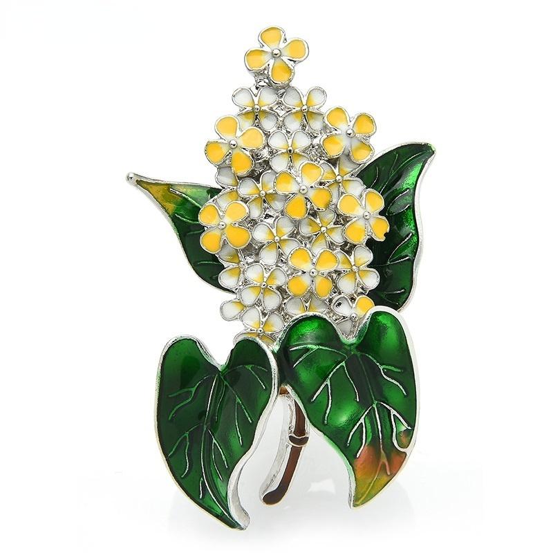 

1Pc Enamel Lilac Flower Brooches Beauty Spring 4-color Clove Flower Party Office Brooch Pins Gifts жовтий