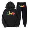Men's Sportswear Letter Print Jogging Set Y2K Hoodie Hip-Hop 2-Piece Set