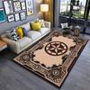 Elegant Star Motif Brown Rug Non-slip Rug Suitable for Living Room and Bedroom Sofas.