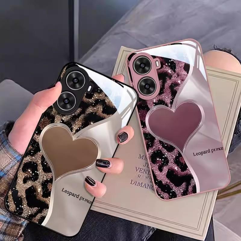 Leopard print love applies to Apple 17Air mobile phone case iphone15 cute 16promax couple 14 glass 13