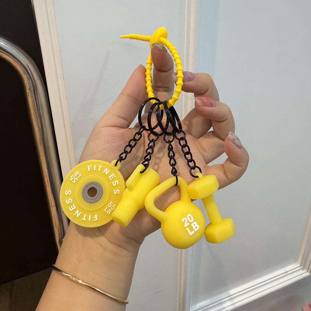 Fitness Keychain: Silicone Barbell Plate Pendant Gift