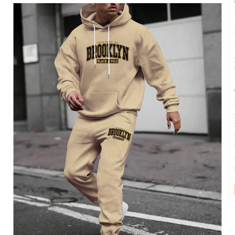 

Чоловічий друкований худі та спортивні штани костюм осінньо-зимовий спортивний вітрозахисний жакет худі костюм-двійка M абрикосовий