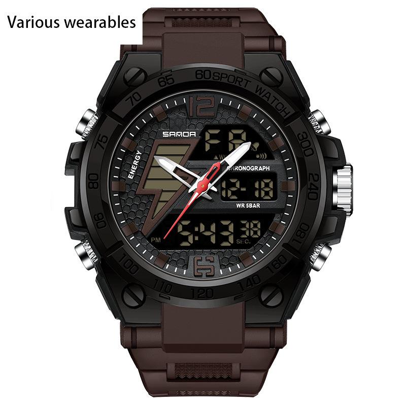 

Новые электронные часы корейской версии, водонепроницаемые, модные, черные, технологические, многофункциональные, мужские, с будильником