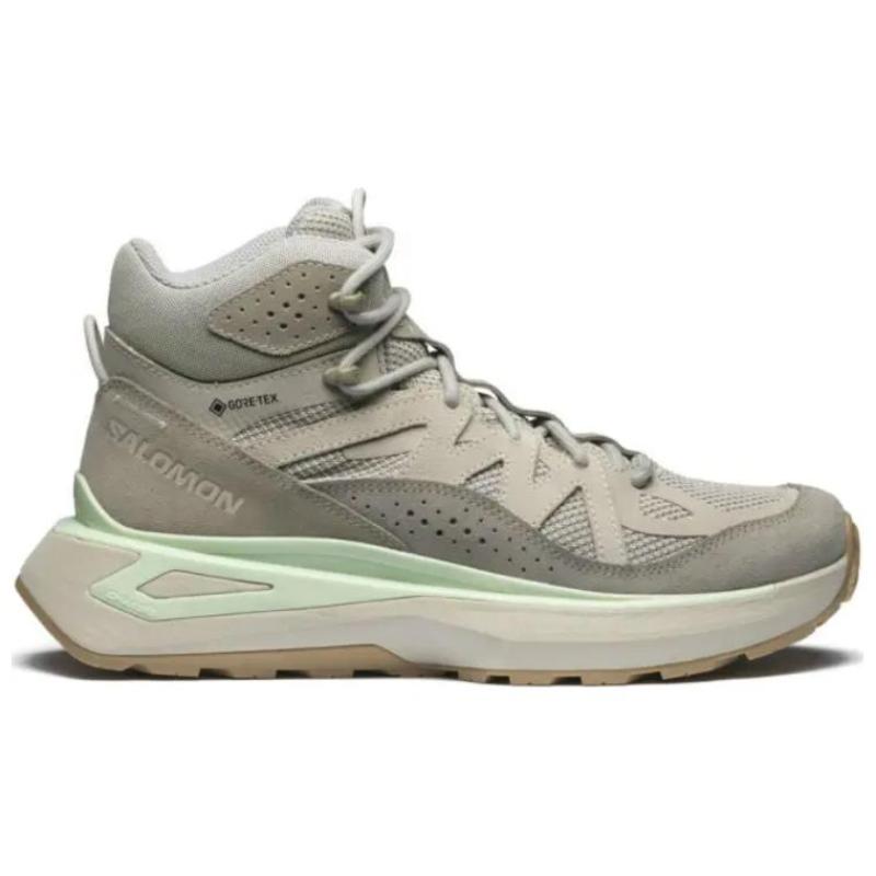 SALOMON ODYSSEY ELMT Anti Slip And Wear Resistant Water Resistant Mid Top Running Shoes Unisex Flint Gray Sneakers 475901