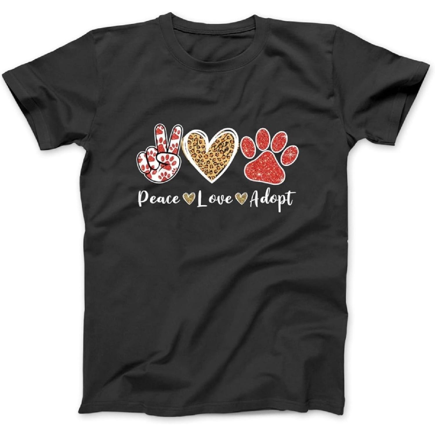 

Ki Peace Love Rescue Adopt Dog Cat Lover Costume Puppy Mom T-Shirt, Sweatshirt, Hoodie for Men Women Kids Made in Canada Black XXXXXL різнокольоровий