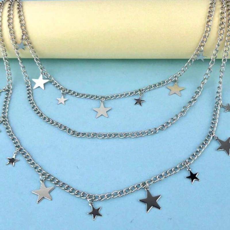 1 pièce Chaîne de taille tendance style punk, Chaîne en métal double couche, Décoration unique pour pantalons, jupes, Accessoires hip-hop