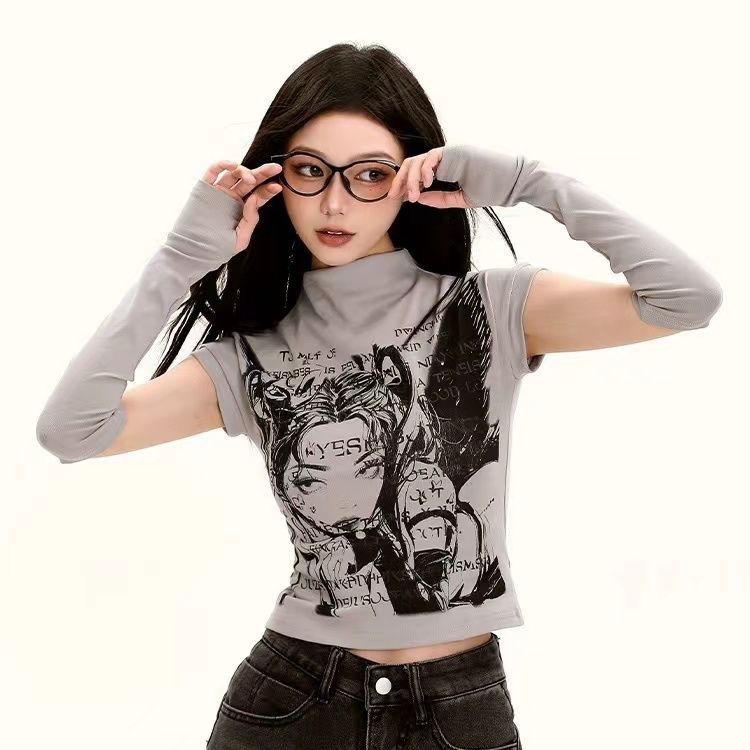 Sexy Women T-shirts Casual Girls Y2K Tops Workout Street Wear Fashion Lady Party Wear Tops Tees