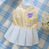 Love plaid spring summer thin breathable puppy dog clothing medium and small dog than bear cat two-legged pet clothing