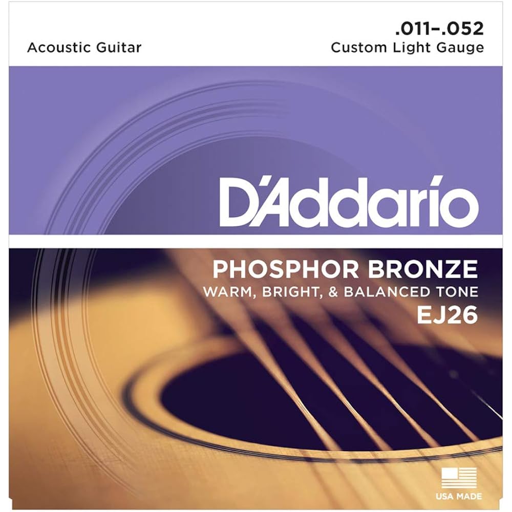 D Addario EJ26 Phosphor Bronze Custom Light (11-52) D Addario Acoustic Guitar Strings EJ-26 [Auth...