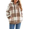 Damen Sweatshirt Damen Hoodie Warmes Plüsch-Pullover-Sweatshirt Gemütlicher Damen-Hoodie mit langen Ärmeln und Kordelzug für Herbst/Winter