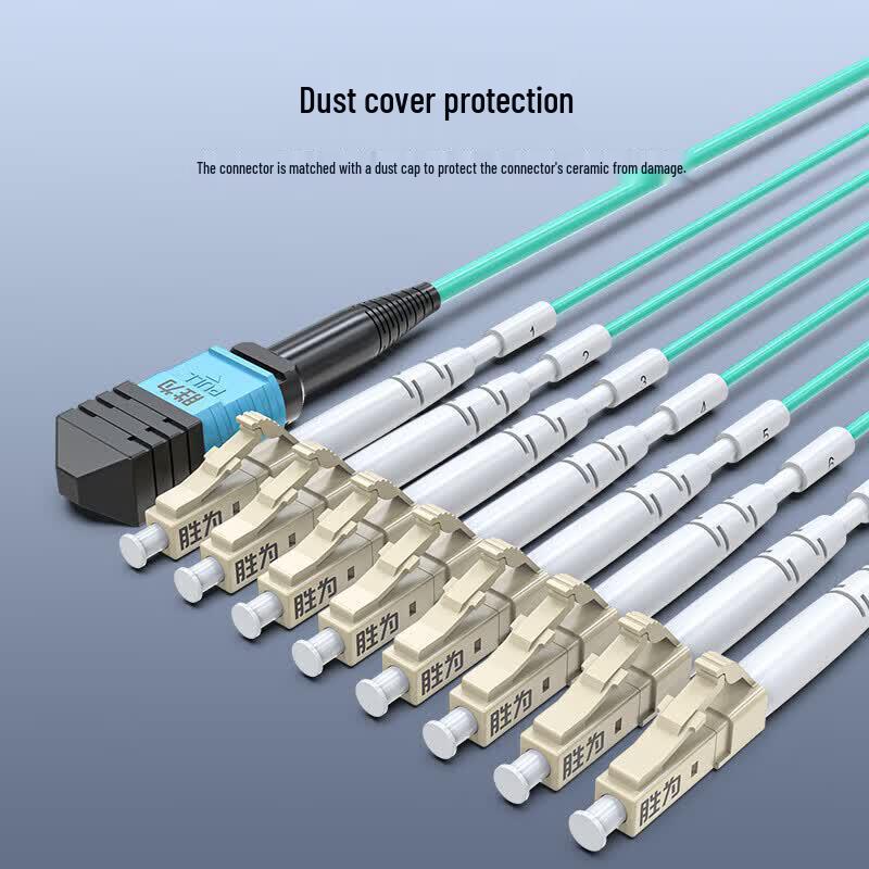 Shengwei 8-Core MPO-LC OM3 Multimode Fiber Optic Patch Cable