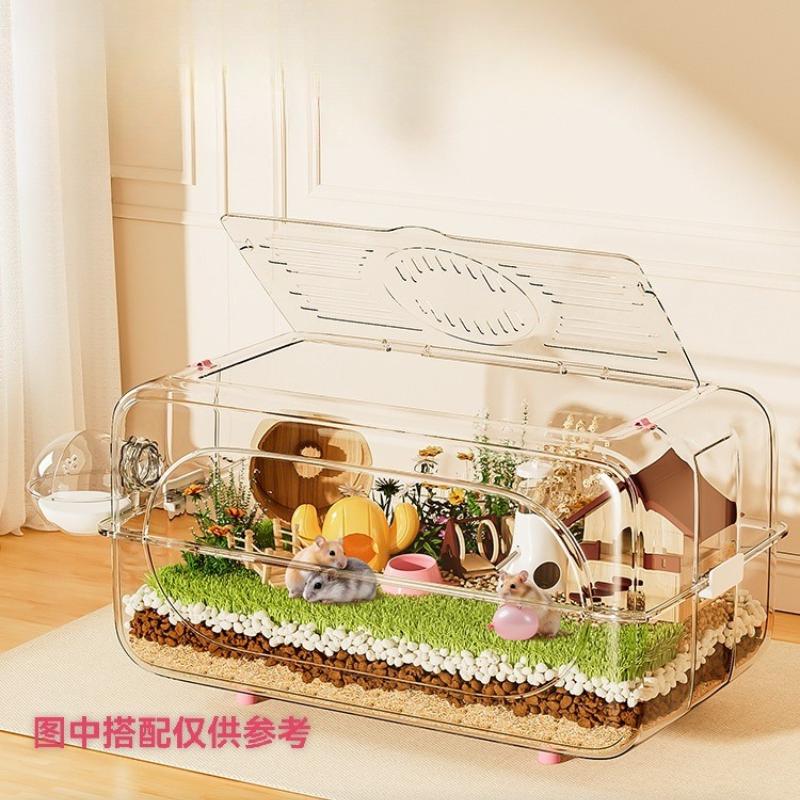 Luxury Hamster Cage with Full Transparency and Enhanced Ventilation Spacious Pet Playground Bite Resistant Golden Hamster Villa