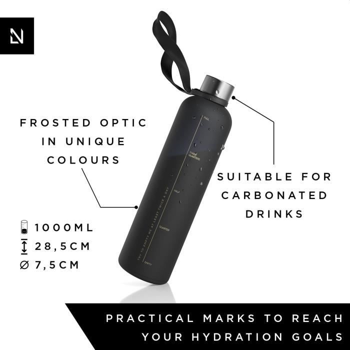 Gourde d'eau - lars nysøm - lars nysøm - 1000ml - onyx black - gold