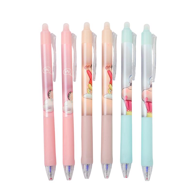 6Pcs Cute Labubu Erasable Pen Writing Smooth Quick-Drying Neutral Pens Cartoon Gel Pen Office Supplies Student Stationery Gifts