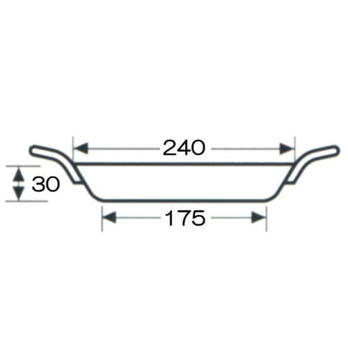 Akagawa Ukibutsu Seisakusho AG Iron Black Leather Paella Pan (Two-Handled) 24cm 913024