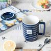 Keramik mit Deckel mit Löffel Tasse einfache Kaffeetasse große Kapazität kreative Persönlichkeit Paar Wasserbecher Tasse Anpassung