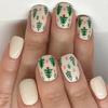 24Pieces Christmas Party Artificial Nail Green Red Tree Press On Nail ABS Material No Glues Needed Nail Art