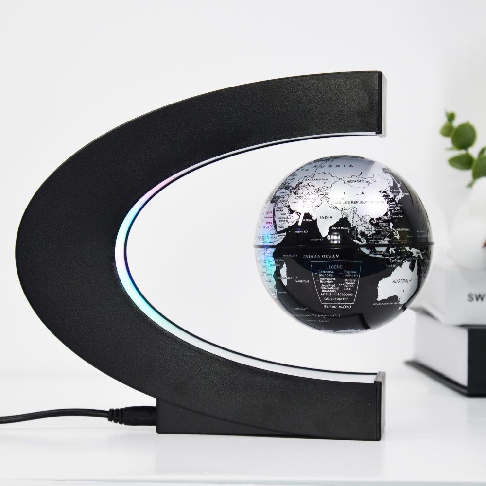 C-Shaped 3-Inch Magnetic Levitating Globe - Unique Valentine's Day Gift & Creative Home Decor Ornament