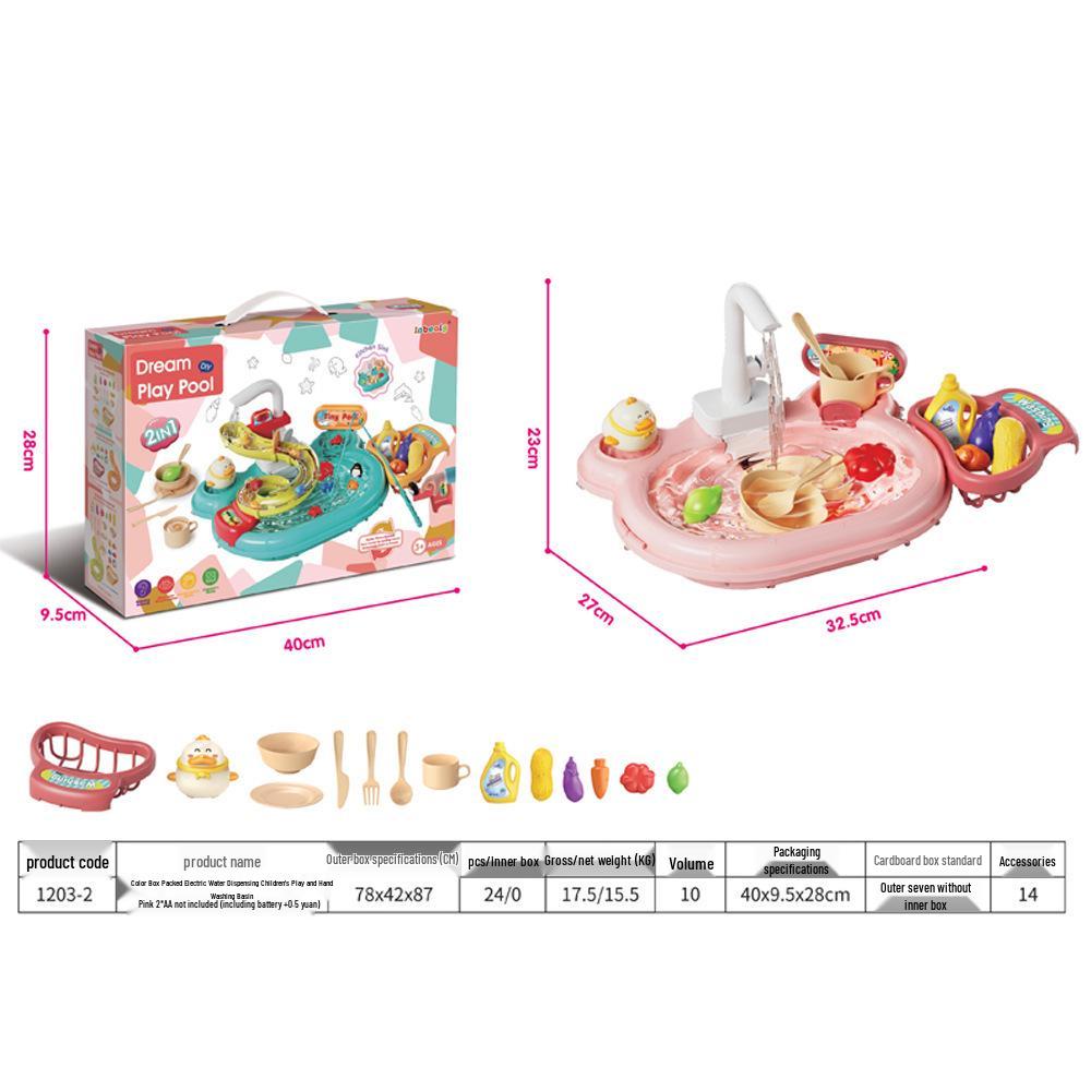 

Детский электрический игрушечный набор раковины с циркуляцией воды для игры в кухню