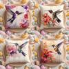 Hummingbird Spring Flowers Cushion Cover Home & Car Multi-Scene Pillow Cover - Reversible, Soft & Durable for Daily Use