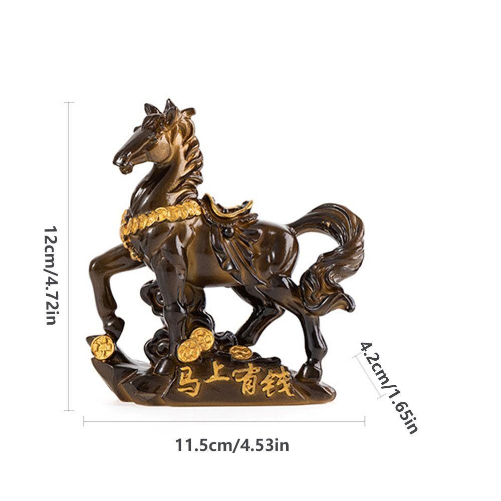 High Temperatures Resin Horse Statue Money Symbol Base Tea Pet Sculpture  Display Decoration