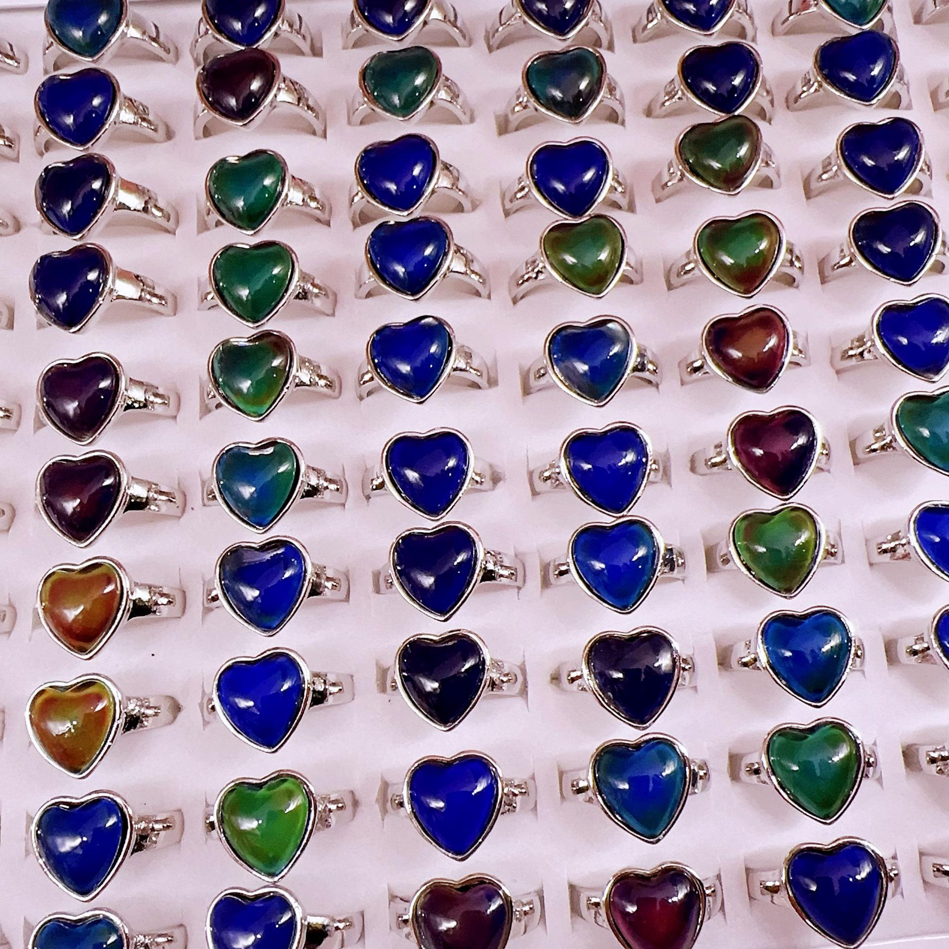 

10Pcs Mood Ring Temperature Control Color Changing Rings Vintage Jewelry
