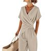 Women's Summer 2026 Fashion: Solid Color Irregular Short Sleeve Set