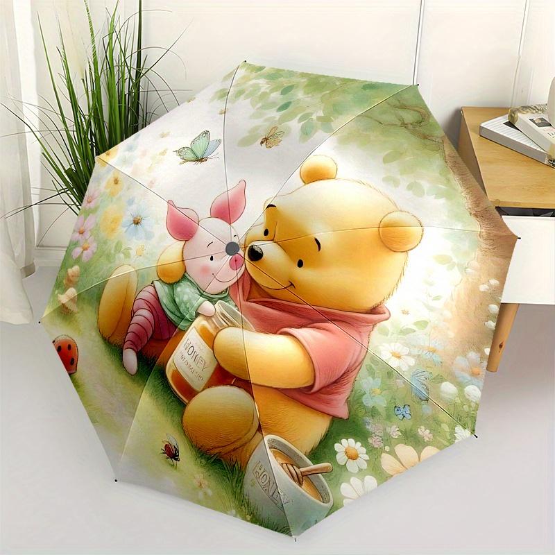 

Winnie the Pooh, Piglet Automatic Opening and Closing Umbrella - 8 Ribs Portable Folding Umbrella with Plastic Handle, Suitable for Leisure
