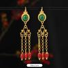 Xizang few earrings Nepal gold Tibetan style long earrings Tibetan women's earrings Tibetan clothing accessories