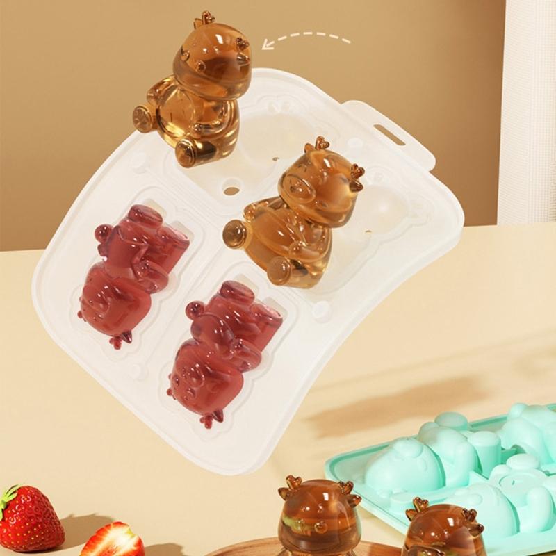 Lebensmittelechtes Silikon Eiswürfelform Kleine Drachenform Eisform Wiederverwendbarer Eisbereiter für Suppe Gefrierschränke Wein Saft