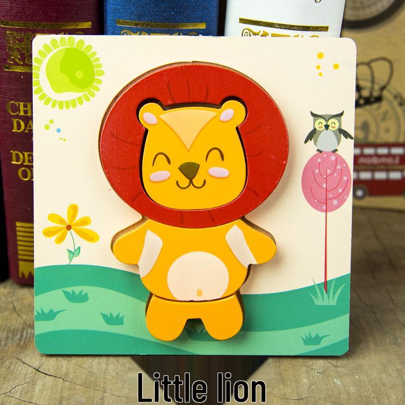 Animal 3D Wooden Jigsaw Puzzle Board for Toddlers (1-3 Years)