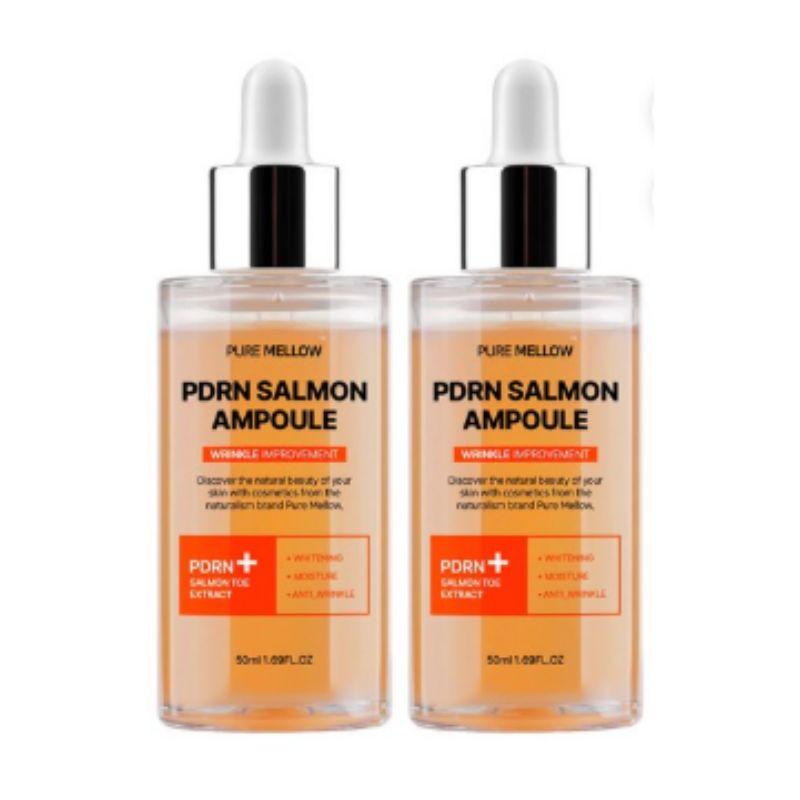 

PURE MELLOW PDRN Salmon Ampoule 50ml x2 Set Hydrating Brightening Anti-Wrinkle Korean Skincare Serum Duo Pack