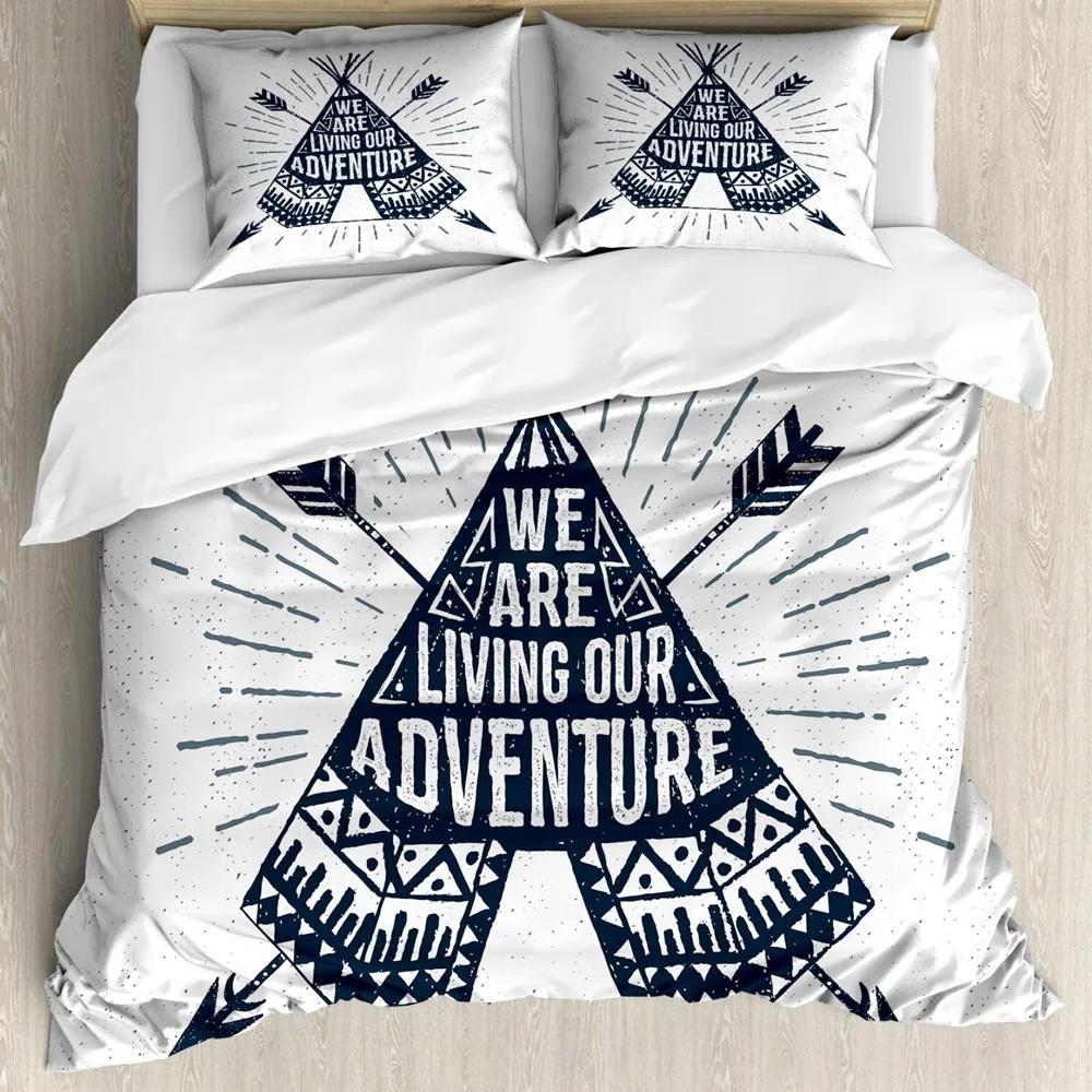 Adventure Duvet Cover Set Wilderness Themed Duvet Cover Set Bedclothes Double Queen King Size Polyester Bedding Set Pillowcase