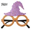 Halloween Party Glasses for Kids Adults, Glitter Glasses Frame Cosplay Party Decoration, Funny Pumpkin Skull Ghost Bat Eyewear Accessory for Party