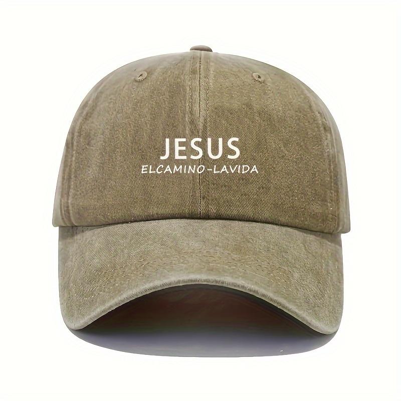 1 Printed Spanish  JESUS ELCAMINO-LAVIDA  Four Seasons Outdoor Baseball Cap Vintage Washed Style Unisex Couple s Snapback Hat Adjustable