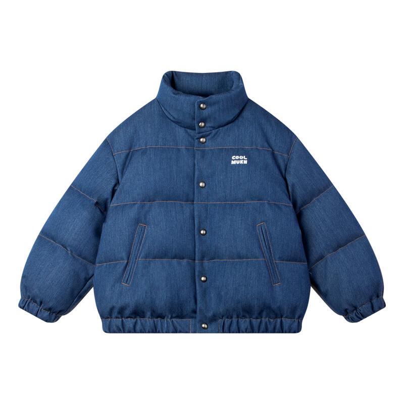 Mucmukn Unisex Kids' Retro Denim Down Jacket