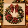 Handgefertigte Dekorationsornamente DIY Weihnachts-Perlenmalerei Kunst-Kit mit Holzrahmen, Basteln, Kranz-/Weihnachtsmann-Bastelsets zur Entspannung Claus/Weihnachten