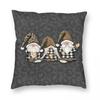 Christmas Gnome Square Polyester Pillowcase  Printed Zip Decorative Throw Pillow Case Home Cushion Case Wholesale