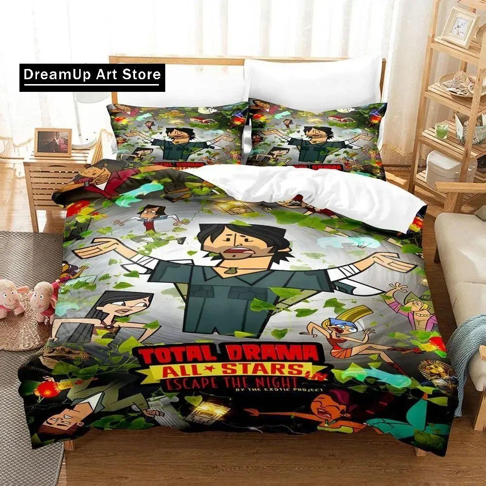 New 3d Print Anime Total Drama Bedding Set Single Twin Full Queen King Size Bed Set Adult Kid Bedroom Cartoons Duvet Cover Sets