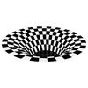 Round Black White Grid Carpet 3D  Vortex Room Bedroom Anti Slip Floor Mats Home Carpet Rugs