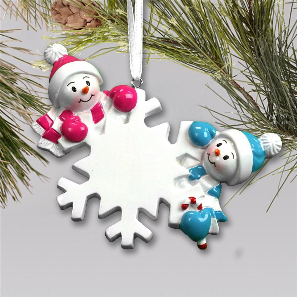 

Minimalist Trendy Christmas Tree Accessories Featuring Beautiful Snowman And Snowflake Resin Designs 2 Snowmen