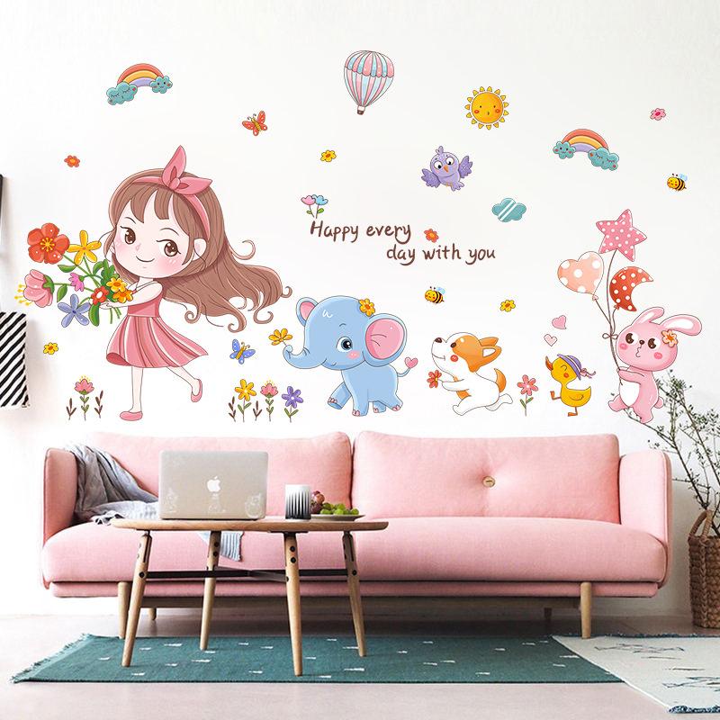 Cute Stickers for Kids Room Waterproof Wall Decals Self Adhesive Nursery Decor Decorative Stickers