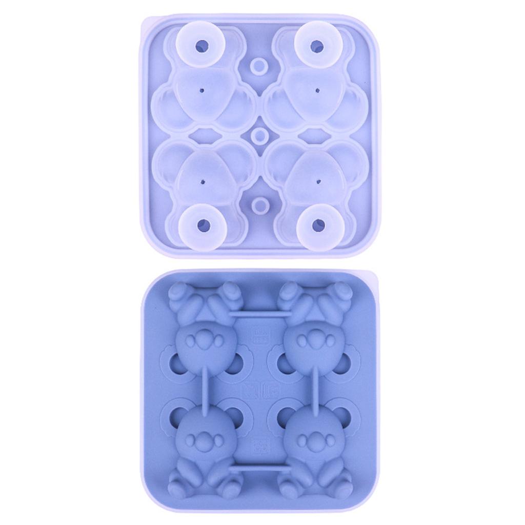 4-Cavity Craft Baking Mould Reusable Silicone Ice Cubes Maker Mould Heat-Resistant for Chocolate Candy Cupcake Topper Decorating
