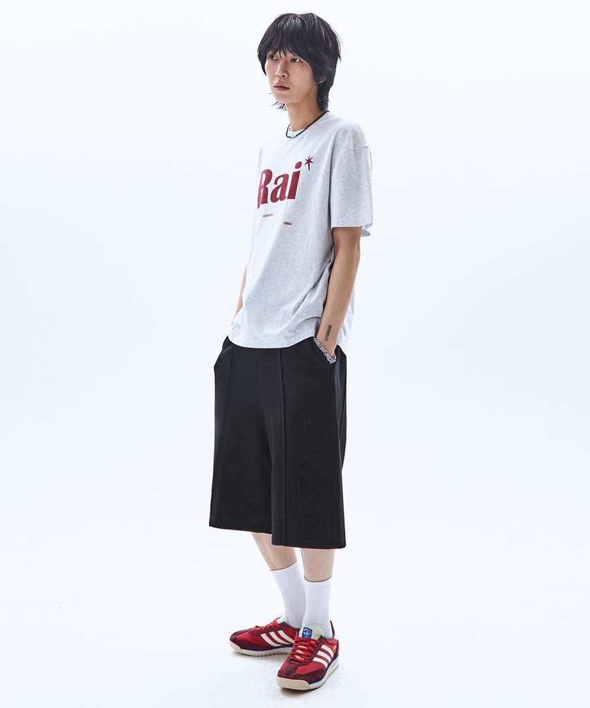 RAIMENT Big Patch Bermuda Wide Elastic Sweatpants_Black