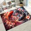 Luxurious Lucky Koi Fish Yin Yang Carp Cartoon Rug for Bedroom Living Room Sofa Home Doormat Decor,Large Kids Non-slip Floor Mat